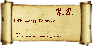 Némedy Bianka névjegykártya